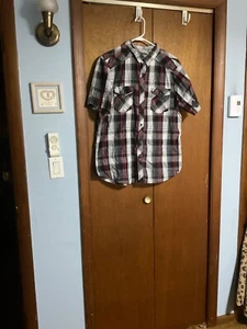 Really Men's Machine Button Up Western Short Sleeved Shirt Size XL - Picture 1 of 2