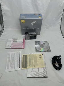 Nikon Coolpix S4 Digital Camera In Box W/ Manuals Silver For Parts Black Screen - Picture 1 of 15