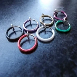 Fake Piercing Klemmring Farbwahl Ø 8 mm Feder Mechanismus Helix Ohr Nase Lippe - Bild 1 von 1