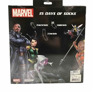 Marvel 15 Days Of Socks Kids Large Shoe Size 3-10 New In Sealed Box - Picture 1 of 3