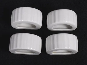 (4) GIBSON & GIBSON EVERYDAY Ribbed ALL WHITE Dinnerware NAPKIN RINGS 2"L - Picture 1 of 4