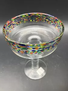 Margarita Glass Confetti Rim Cocktail Fiesta Margarita 9 oz by Crate & Barrel - Picture 1 of 4