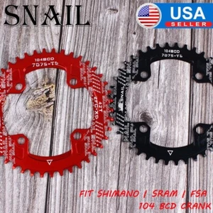 SNAIL 42T 104mm Narrow Wide Round Oval Chainring MTB Bike Chainwheel Sprocket - Picture 1 of 5