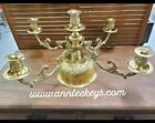 Brass 5- Arm Candelabra Flowers Scrolls Candle Stands Candle Holders