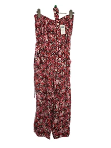 George, Jumpsuit, All In One, Floral Pink, Red, Black,Belted Size 12 - Picture 1 of 8