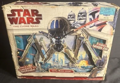 Star Wars The Clone Wars 2009 3,75"" Octuptarra Droid caja dañada Foto 1 de 4