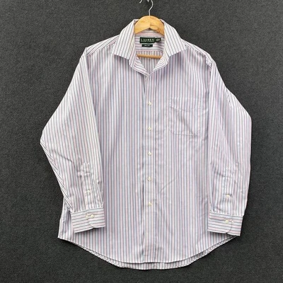 Lauren Ralph Lauren Mens 16.5 Button Up Shirt Multi Balanced Stripe Non-Iron - Image 1 of 4
