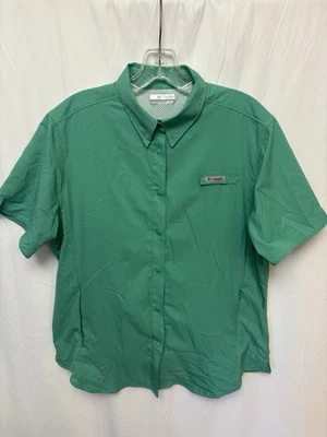 Camisa Top Columbia PFG Verde azulado Pesca Manga Corta Exterior Mujer’s Talla Med Foto 1 de 4