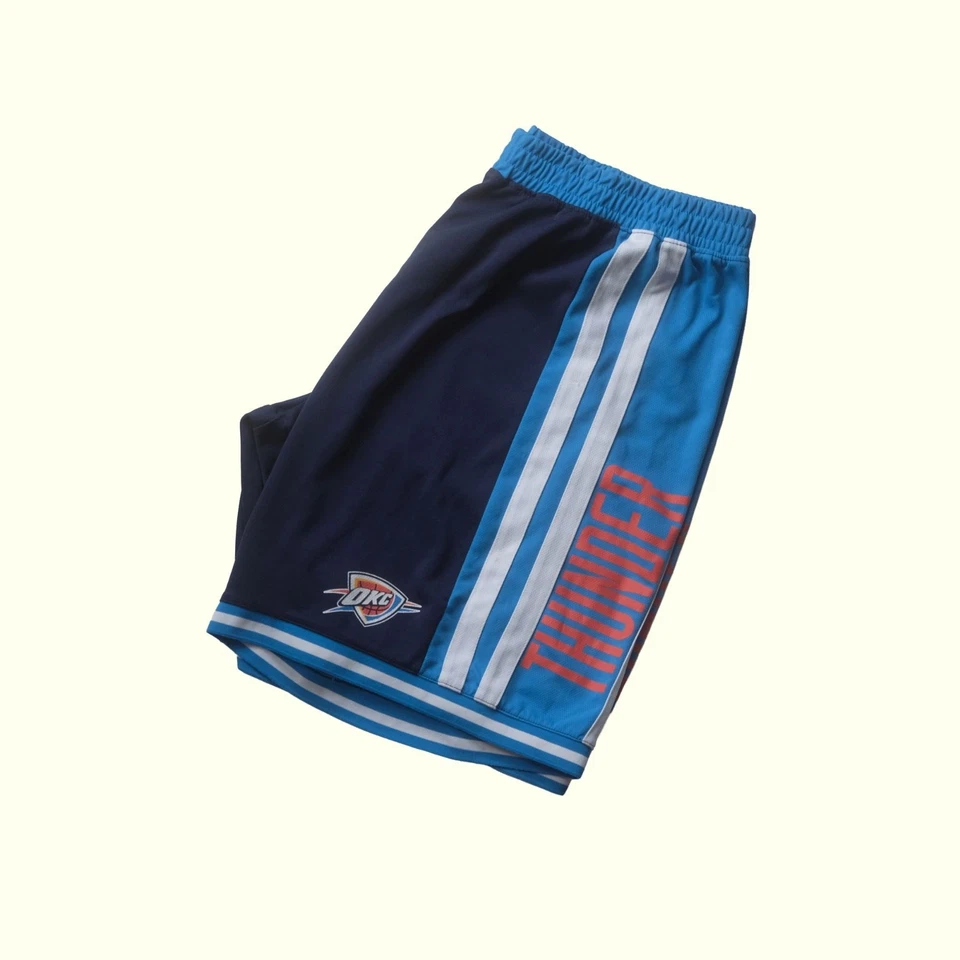 NBA VTG Y2K RETRO BASKETBALL OKC OKLAHOMA THUNDER 10" ACTIVE BLUE SHORTS SZ 2XL - Image 1 of 4