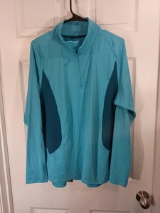 Champion Work Out Top Übergröße XXL Blau Semi Fitted Langarm - Bild 1 von 8