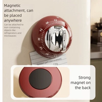 Kitchen Magnetic Timer  Timer Attaches To Desktop Refrigerator Mechanical Timer - Image 1 of 4