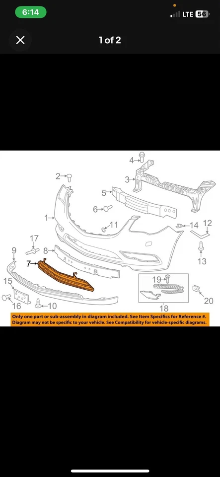 Grelha inferior frontal antracite genuína GM 20983400 - Imagem 1 de 3