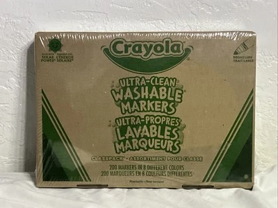 Новый в коробке Crayola 588200 широкий наконечник пули моющийся маркер Classpack 200/коробка Бесплатная доставка - Изображение 1 из 3
