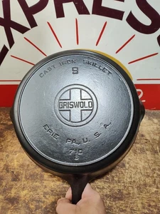 "Fully Restored" GRISWOLD CAST IRON #9  SKILLET LARGE Block 11" Seasoned  - Picture 1 of 7