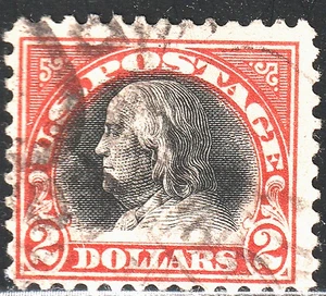 #523 US $ 2,00 ORANGE ROT & SCHWARZ FRANKLIN - GEBRAUCHT - N/G - GUT - SEHR GUTER ZUSTAND - Bild 1 von 1