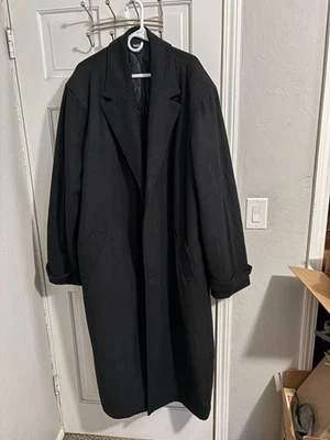 King Size ® brand Wool Blend Long Overcoat 2XL Tall Black "NEW" - Image 1 of 3