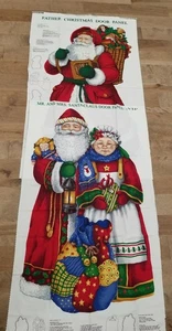 2 paneles de puerta de Papá Noel de colección Mr & Mrs telón de fondo corte y costura racimos de Navidad con regalo - Imagen 1 de 14
