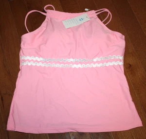 Nuevo Top Tankini Beachsissi Para Mujer Rosa Claro y Blanco Talla Pequeña *NUEVO CON ETIQUETAS* - Imagen 1 de 3