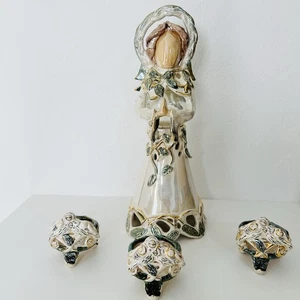 Blue Sky Heather Goldminc NATURE'S ANGEL 13" Hurricane Kerze mit 3 Teelichtern - Bild 1 von 16