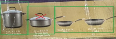 Анодированная антипригарная посуда Circulon Premier Prof 5 шт. КОРИЧНЕВАЯ-БРОНЗОВАЯ-нержавеющая - Изображение 1 из 2