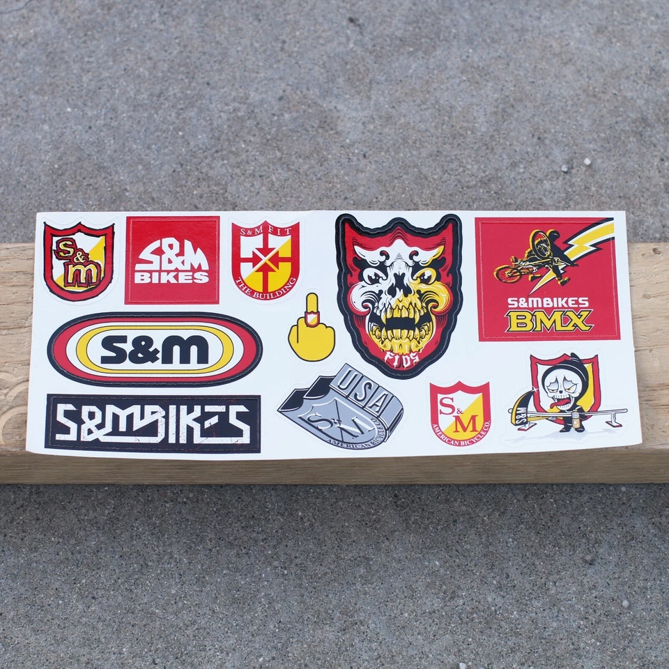 S&M BIKE CO BMX HOJA DE PEGATINAS (4"x9") PEGATINA CALCOMANÍA Foto 1 de 1