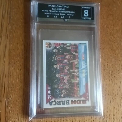  Barcelona Team Photo 2010 Panini Sticker Memorabilia Graded 8 - Image 1 of 4