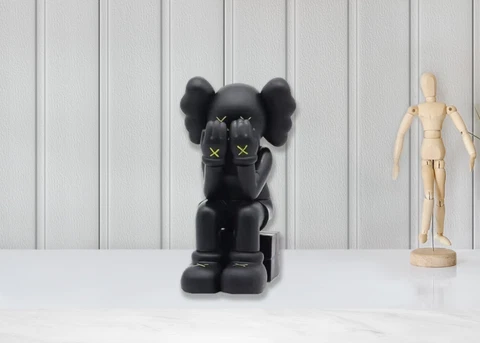 Medicom KAWS New Sitting Collectible Action Figure Art Toy Black Cover