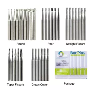 Wave Dental Burs FG 330 557 701 702 2 4 6 8 Round Pear Taper Carbide High Speed - Picture 1 of 206