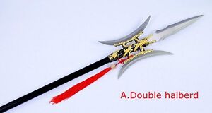 76" Chasing ghost sword Single double halberd Rotten silver gun spear lance #014