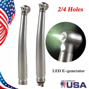 Pieza de mano dental LED de alta velocidad botón pulsador estándar turbina de 2/4 agujeros CE - Imagen 1 de 48