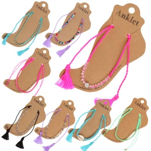 2 x Tobillera Ajustable Cordón de Cuentas Tobilleras Playa Pulsera Festival Joyería - Imagen 1 de 29