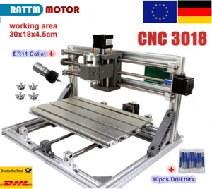 【DE】DIY 3 Achsen CNC Router Mini 3018 GRBL Control Lasergravur Fräsmaschine+ER11 - Bild 1 von 9