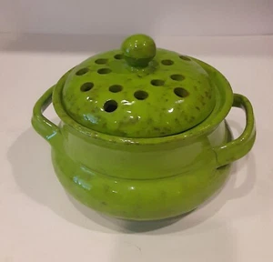 Vintage selten italienisch hergestellt für Rosenthal Netz belüfteter Topf Limettengrün - Bild 1 von 8
