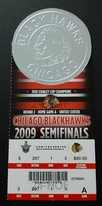 2009 NHL PLAYOFFS BLACKHAWKS CANUCKS HALBFINALE GM 3 FULL TICKET 5/5 SEDIN GOAL - Bild 1 von 12