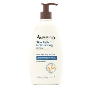 Aveeno Skin Relief Moisturizing Body Lotion 18 oz Fragrance Free for Dry Skin - Picture 1 of 6
