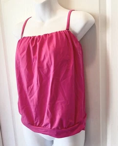 New Venus Electric Pink Blouson Bandeau Tankini Top 10 - Picture 1 of 2