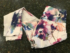 ATHLETA Leggings Activewear watercolor floral pattern SIZE XSP XSmall Petite - Picture 1 of 8