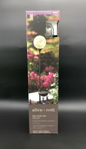 Allen + Roth Solar Globe Light Black Iron Finish Crackle Glass LED 0805187 New - Picture 1 of 8