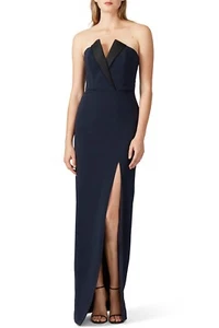 Jay Godfrey Strapless Sylvia Gown Size 6 Blue Black - Picture 1 of 12