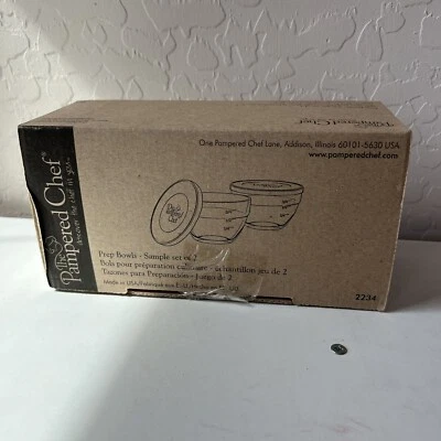 THE PAMPERED CHEF Prep Bowls with Lid Set #2234 2 Bowls With Lids USA (NIB) - Image 1 of 4