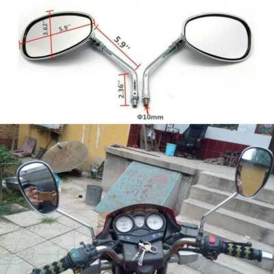 Espejos retrovisores laterales cromados para motocicleta 10 mm para Honda Fury 2010 2012 2013 2016 Foto 1 de 4