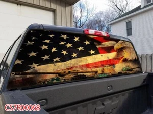 Camioneta pickup bandera americana SUV ventana trasera gráficos calcomanía envoltura tinte #68 - Imagen 1 de 6