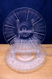 Federal Glass Wheat and Star Bread and Butter Plate Set of 3 Vtg 1930's - Picture 1 of 3