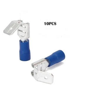 10PCS Blue Piggyback Spade Connector 16-14 AWG 6.3mm PVC Quick Disconnect - Picture 1 of 5
