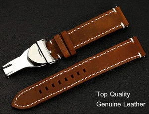 19MM Top Quality Leather Strap for Tudor Watch Watchband Brown - Picture 1 of 4