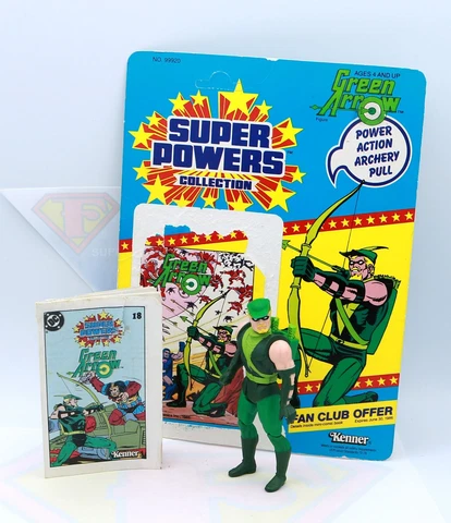 Vintage Kenner DC Super Powers Green Arrow Original Action Figure ~Comic, Card Cover