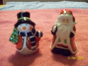 Christmas Santa & Snowman S&P Set, 3"x2" - Picture 1 of 3