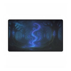 Mystic Grove MTG Playmat Enchanted Forest and Magical Runes High-Res Fantasy Art - Afbeelding 1 van 5