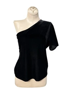 Cacique NWT Black One Shoulder Blouse Womens Size M - Picture 1 of 7