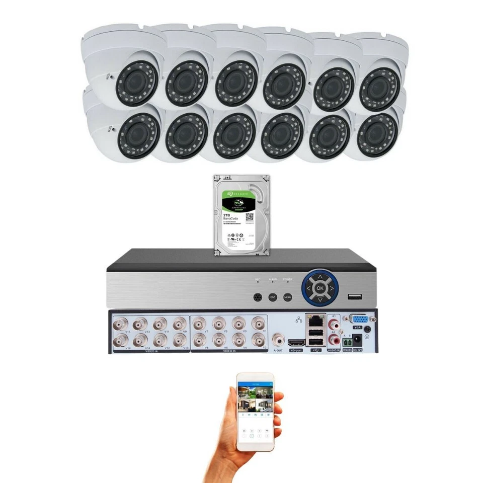 Evertech 12 Camera System 1080p HD Metal Security Camera 16ch DVR NO Cables - Image 1 of 4